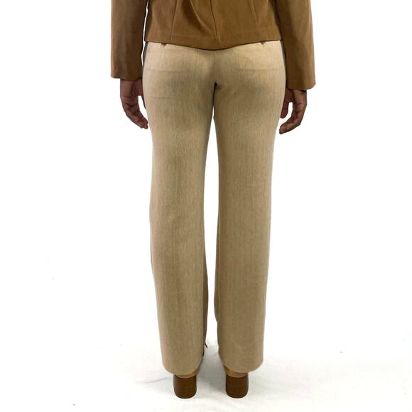 Limited Cassidy Neutral Beige Mid Rise Herringbone Texture Trousers Pants Sz 6 - Picture 3 of 9